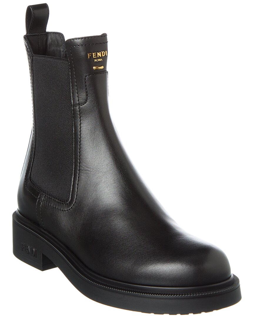 Fendi Dnu Pack  Filo Leather Biker Boot In White