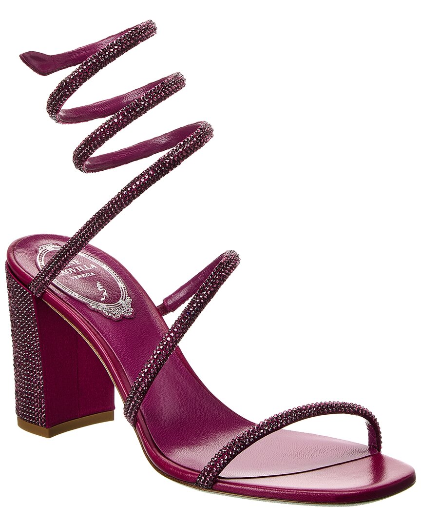 Shop René Caovilla Rene Caovilla Cleo Satin Sandal In Purple