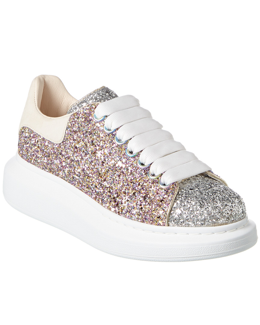 alexander mcqueen silver glitter sneakers