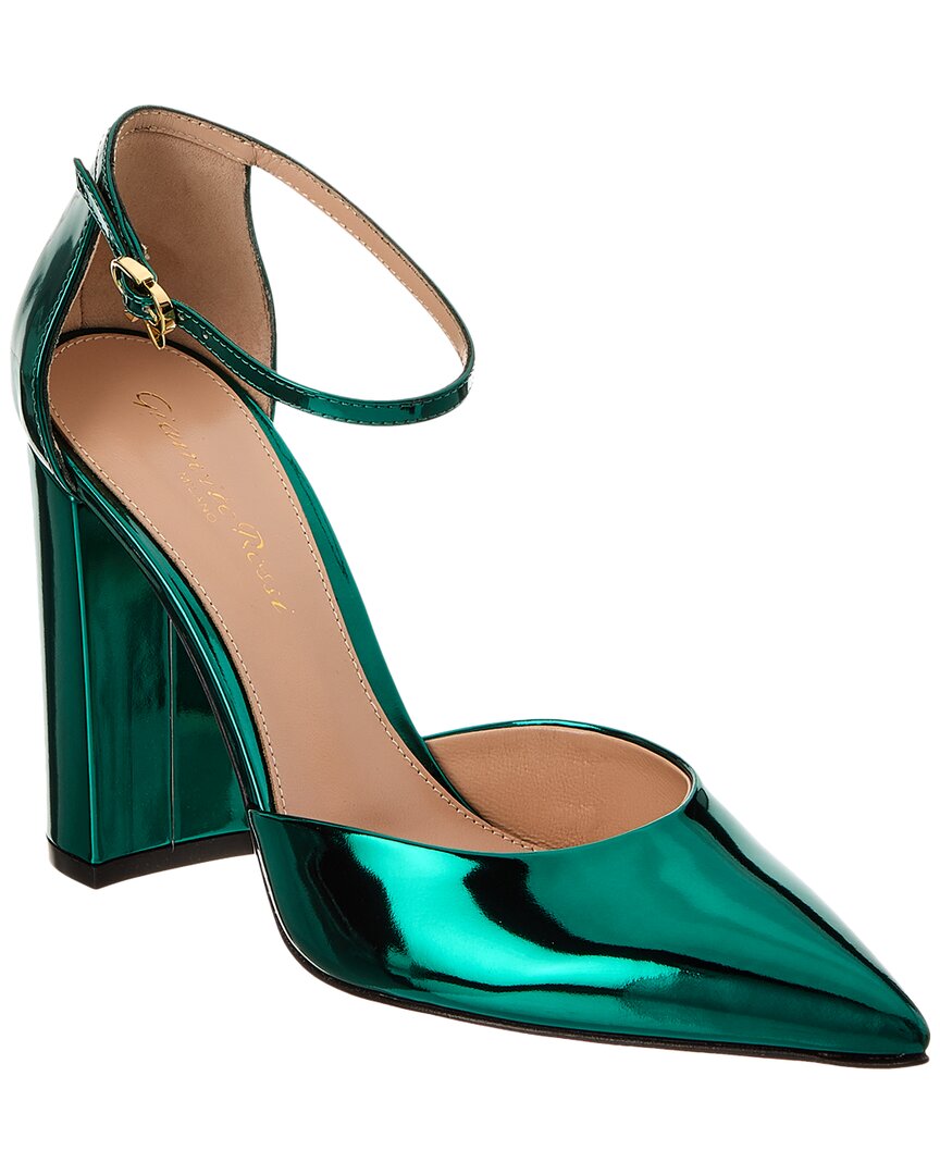 Shop Gianvito Rossi Piper Anklet 100 Leather Pump In Green