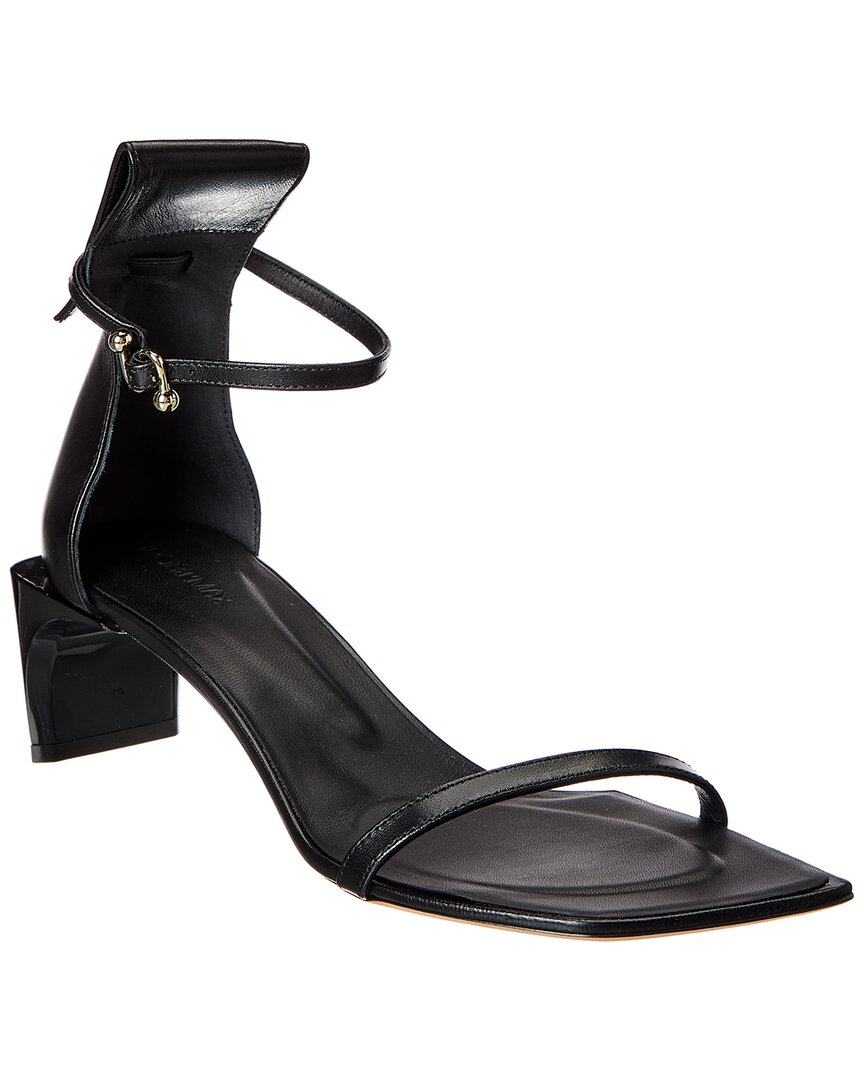 Sportmax Vadius Leather Sandal In Black