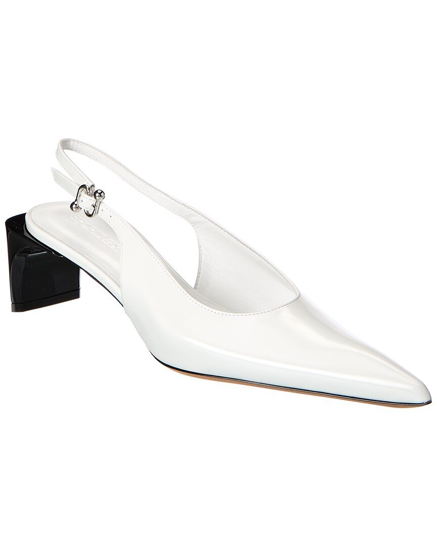 Sportmax Attila Leather Slingback Pump In White