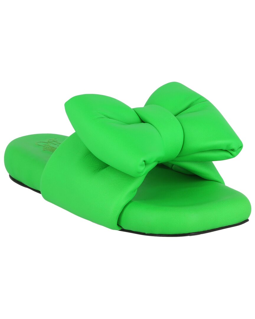 Shop Off-white ™ Nappa Extra Padded Leather Slipper In Green