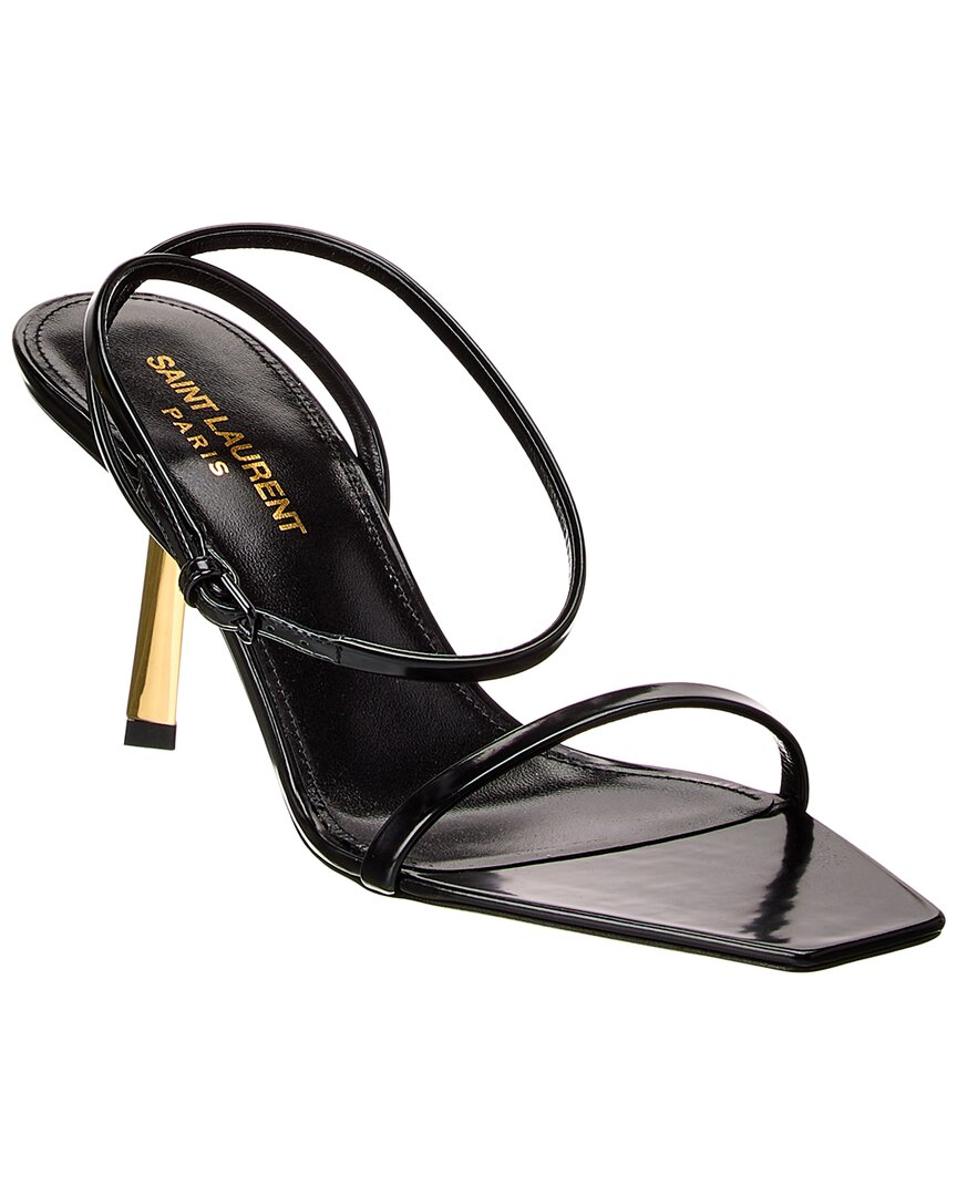 Saint Laurent Lidya 75 Leather Sandal In Black