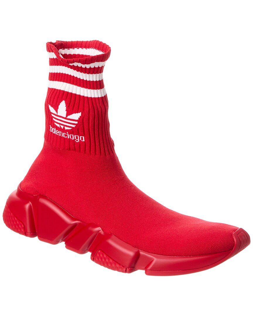 Shop Balenciaga X Adidas Speed Sock Sneaker In Red