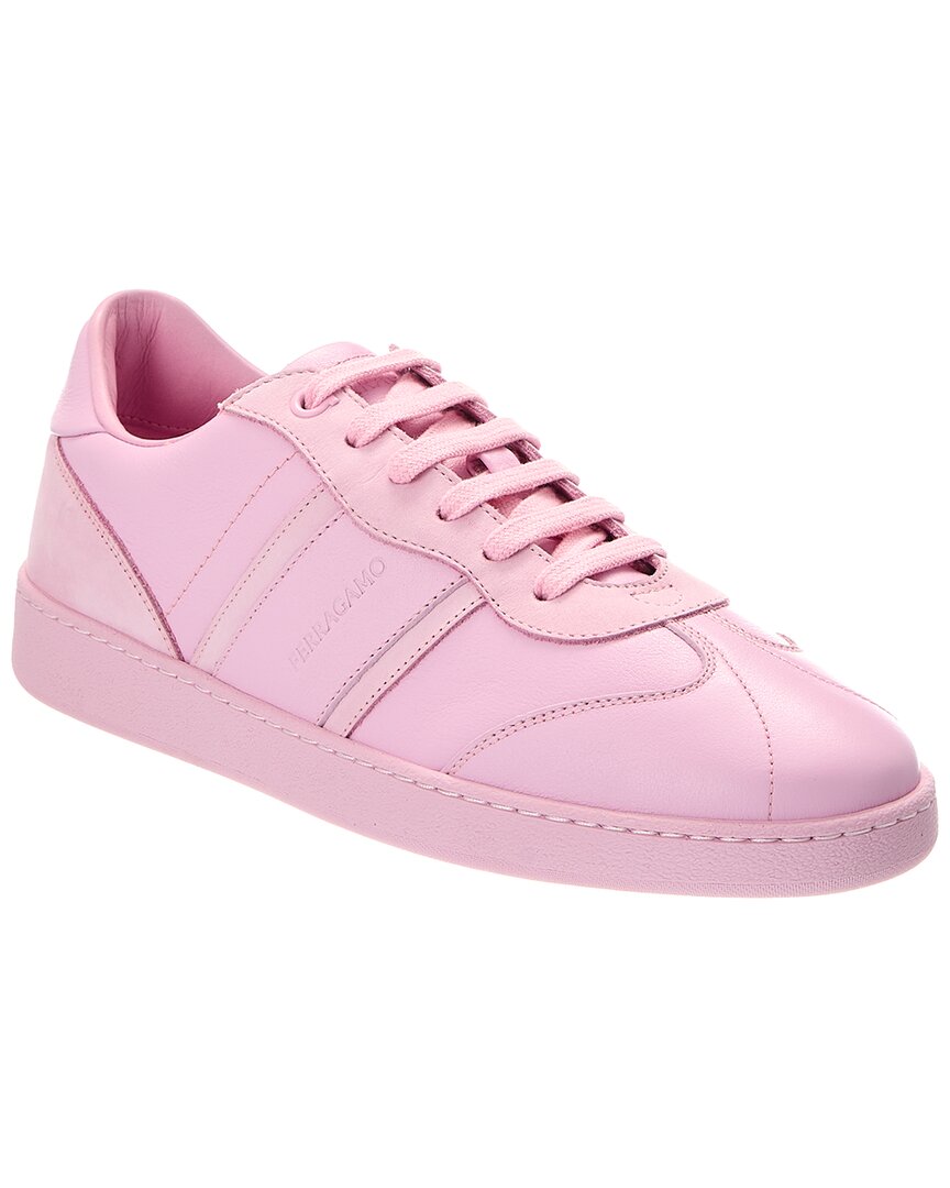 Ferragamo Achille Leather Sneaker In Pink