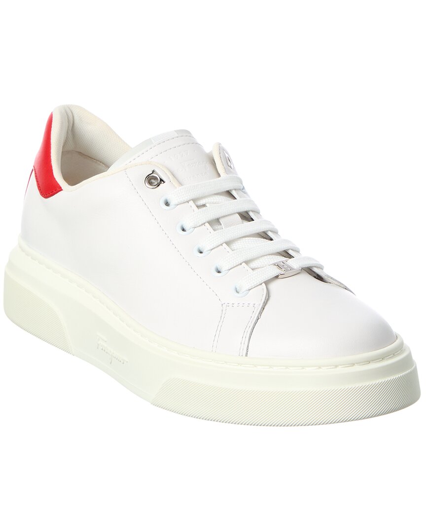 Ferragamo Cassandra Leather Sneaker In Red