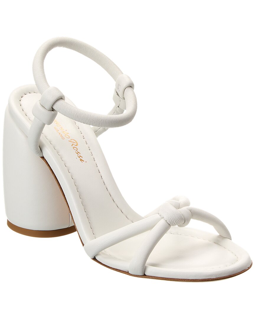 Shop Gianvito Rossi 95 Leather Sandal In White