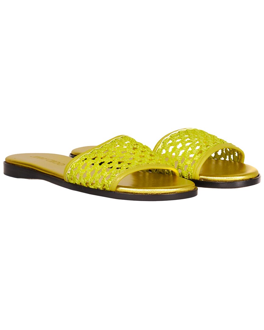 JIMMY CHOO JIMMY CHOO MINEA LEATHER & RUBBER SLIDE