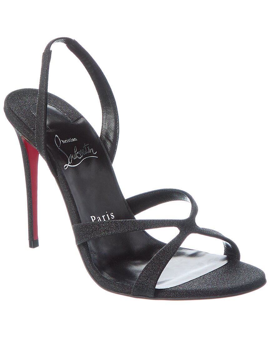 Christian Louboutin - Emilie 100 Glittered Leather Slingback Sandals - Silver - IT34 - Net A Porter