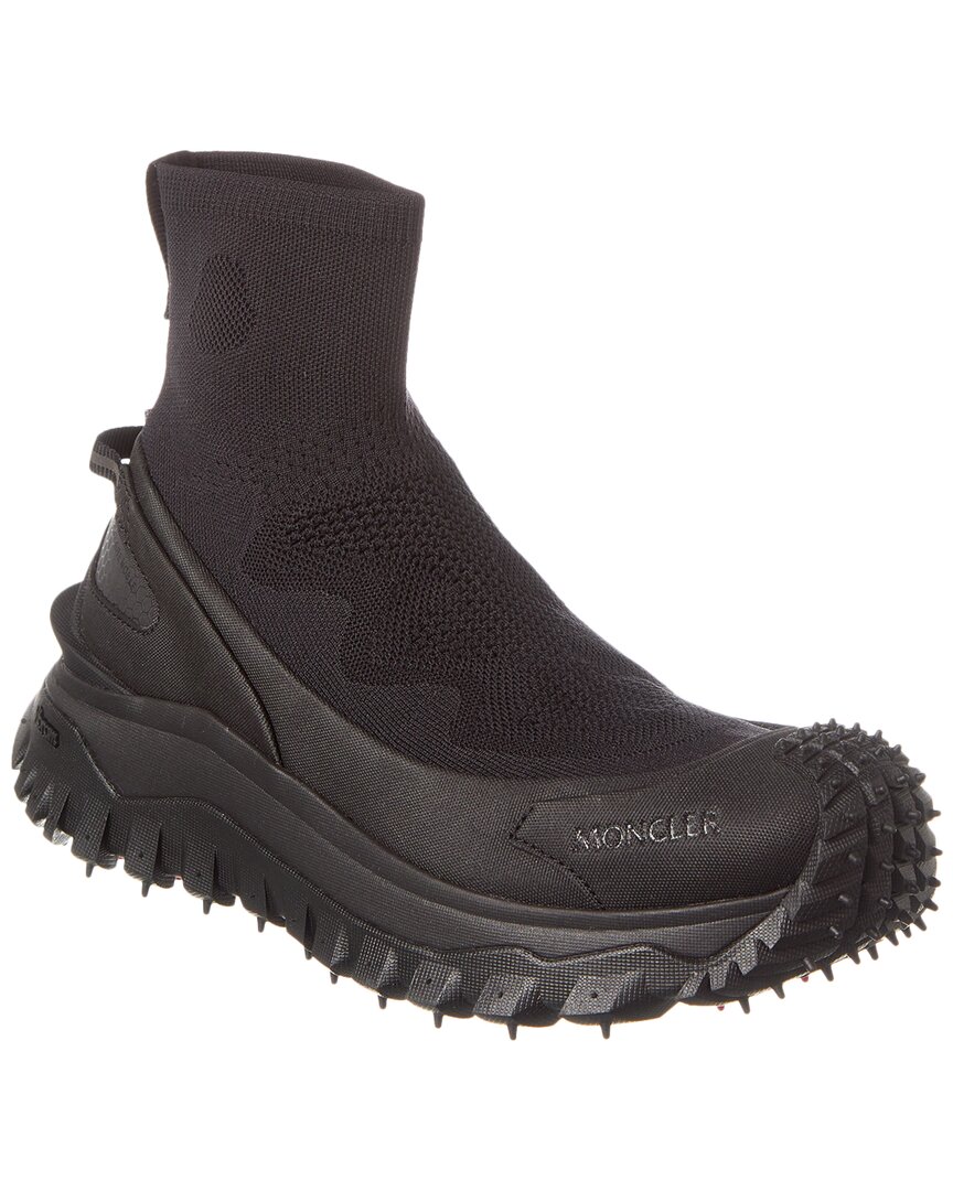 Moncler Trailgrip Knit High Top Sneakers In Black