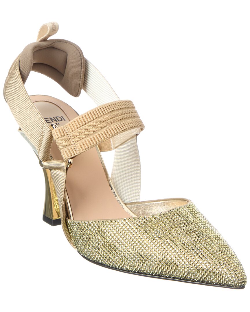 Fendi Colibri Slingback Pump In Green