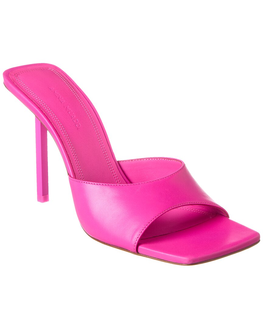Shop Amina Muaddi Laura 95 Leather Sandal In Pink