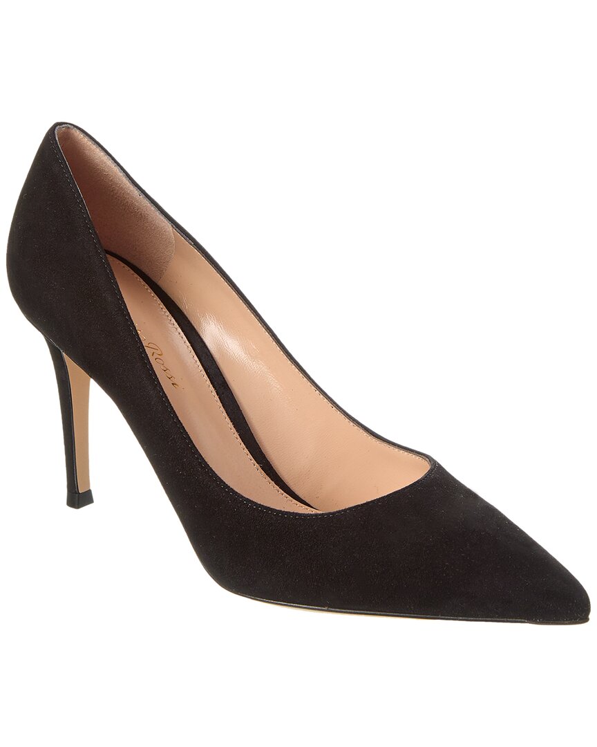 Gianvito Rossi Black Leather Suede Pumps In Black