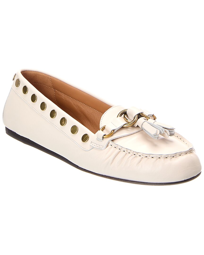 Isabel Marant Faxel Leather Loafer In Grey