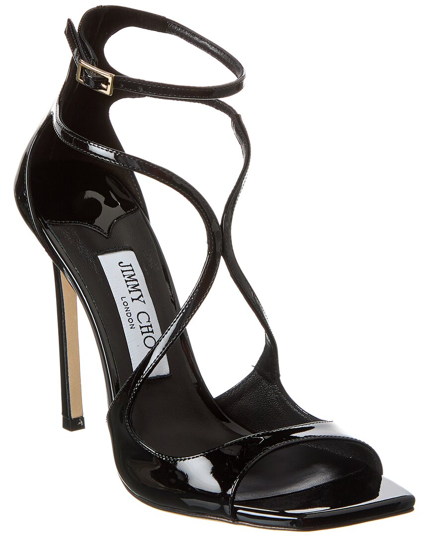 Jimmy Choo Azia Strappy Square Toe Sandals In Black