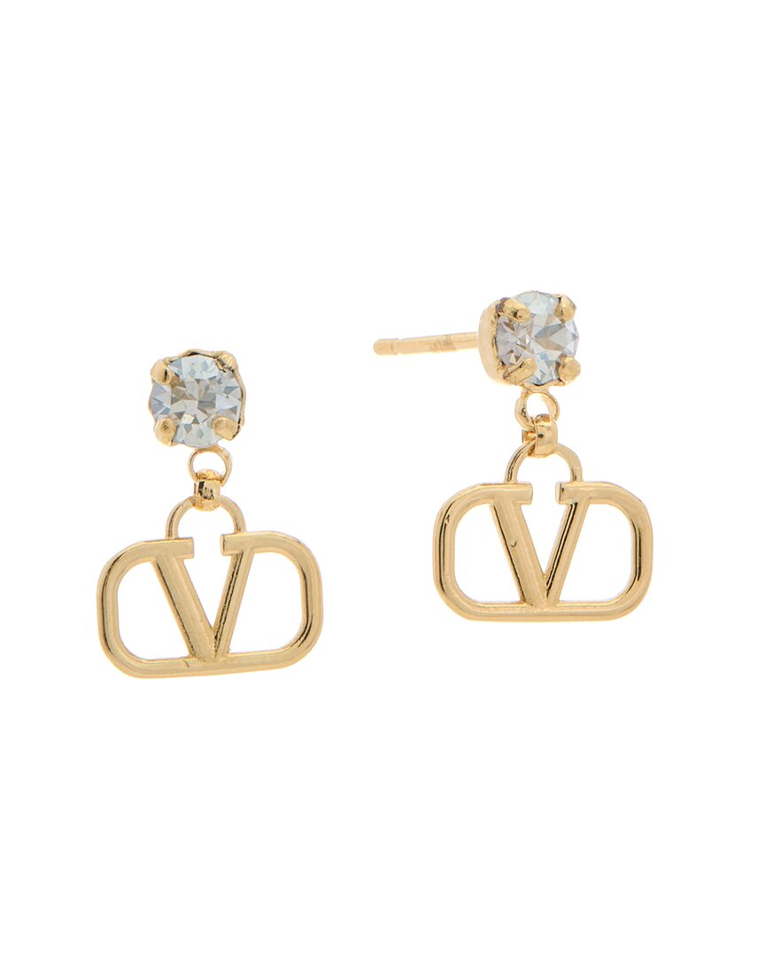 Valentino Garavani Valentino Vlogo Swarovski Earrings In Gold