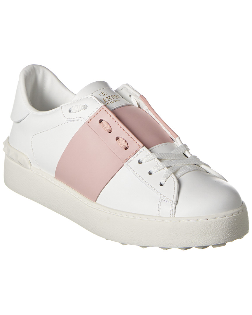 valentino open leather sneakers