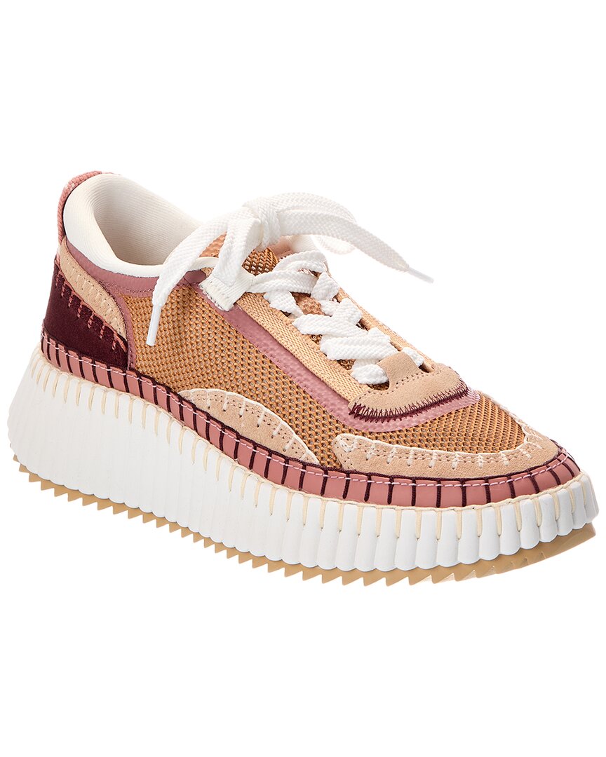 Chloé Nama Suede-trim Sneaker In Multi