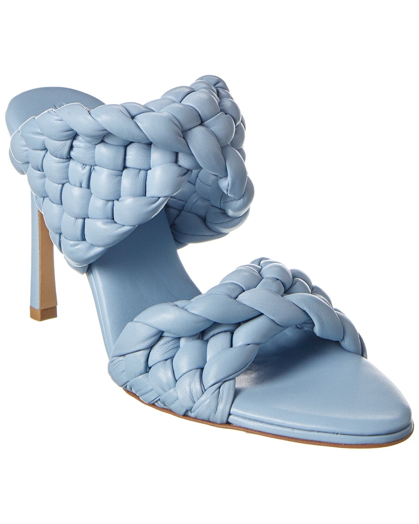Shop Bottega Veneta Bv Curve Leather Sandal In Blue