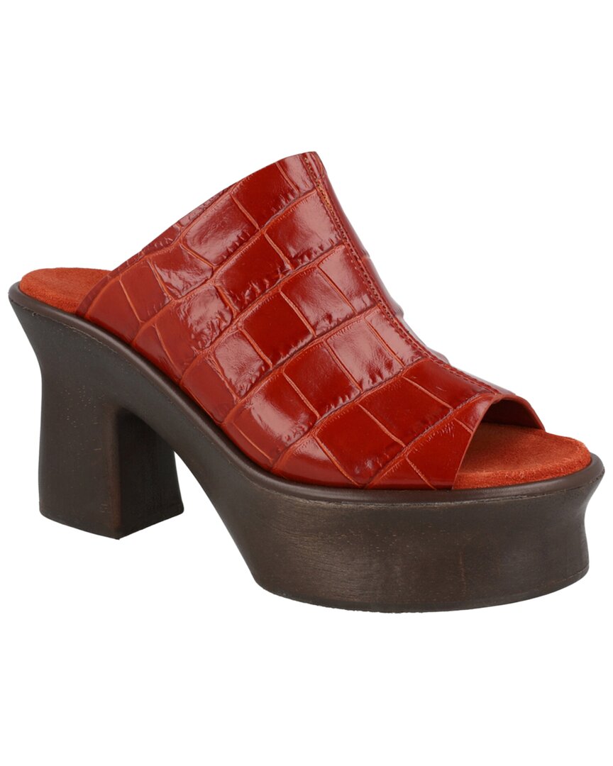 Ferragamo Samanta Croc-embossed Leather Platform Mules