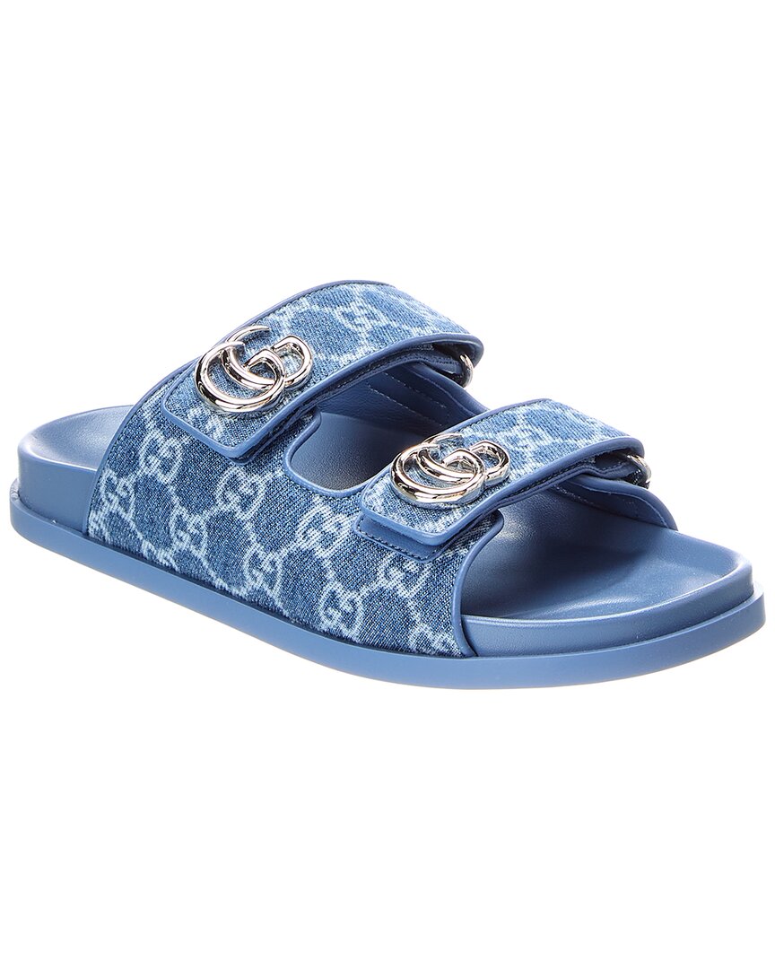 Gucci Gg Denim Sandal In Blue