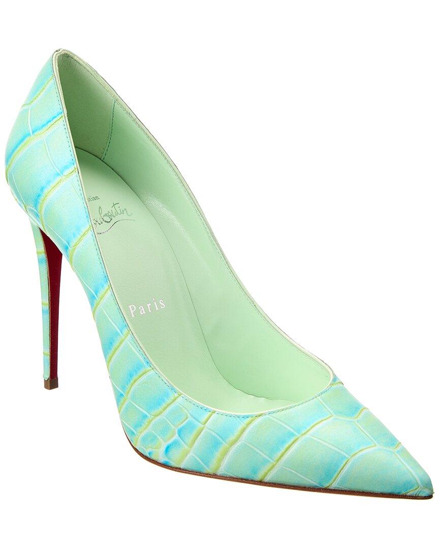 christian louboutin kate 100 croc-embossed leather pump