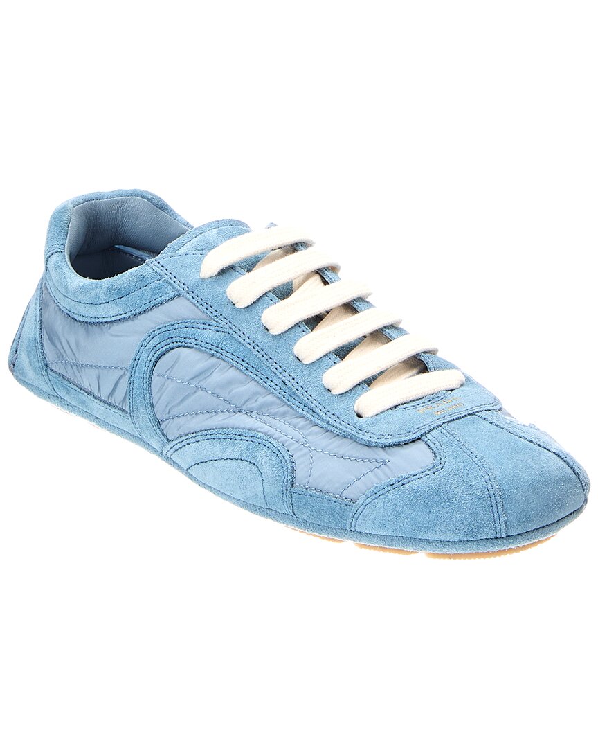 Prada Blue Montecarlo Suede & Leather Sneaker