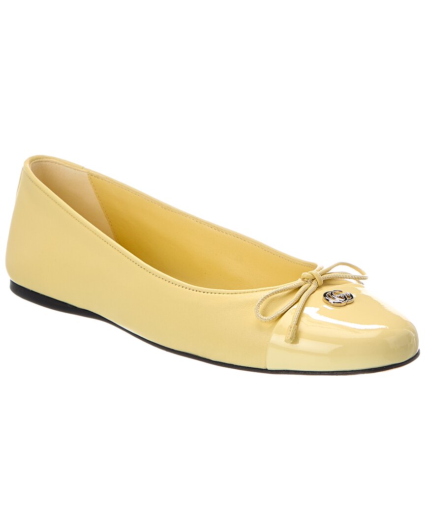 Gucci Double G Patent Ballerina Flat In Orange