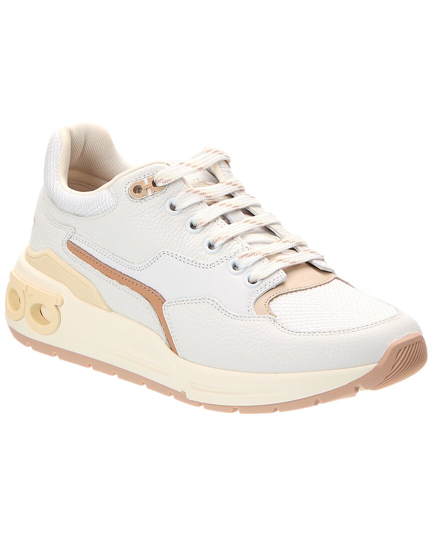 Ferragamo Salvatore Cosma Low Leather Sneaker In Multi