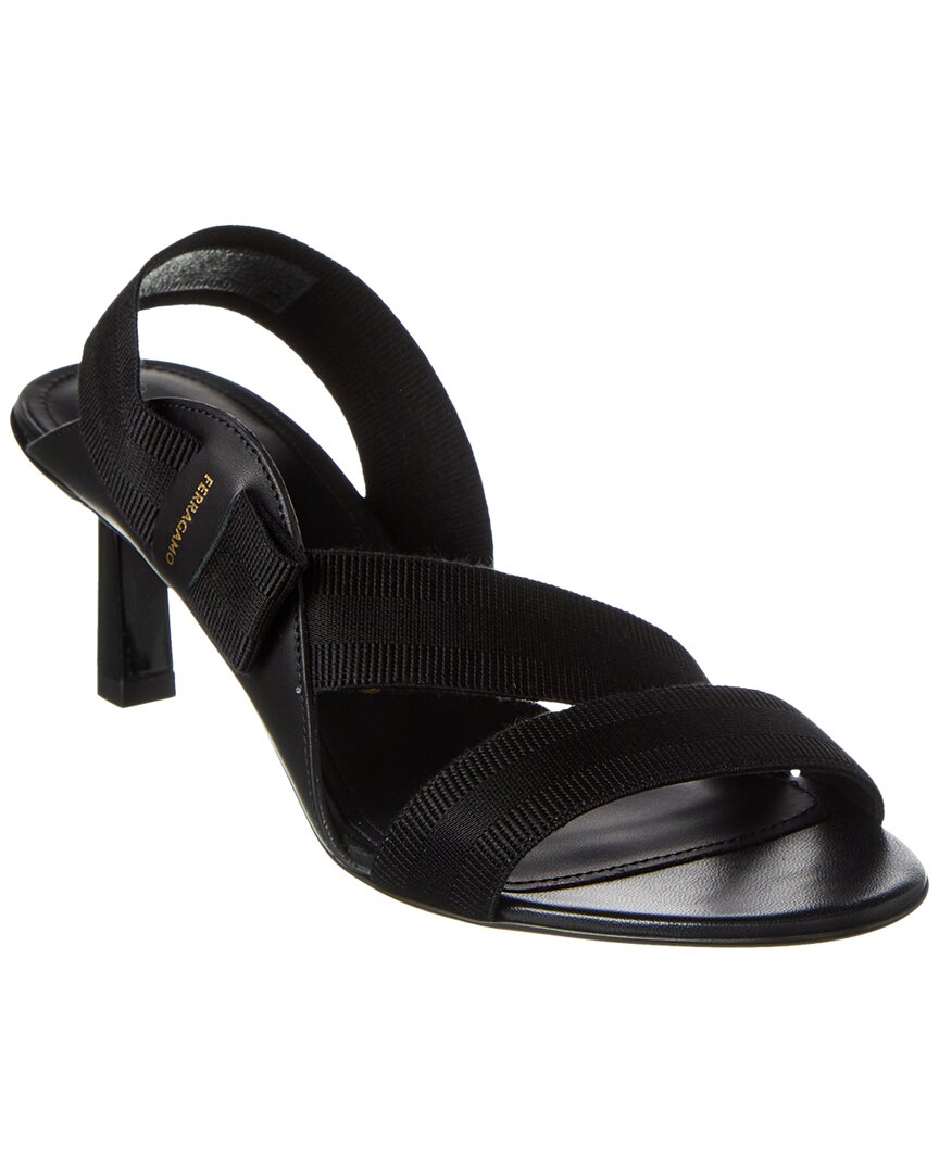 Ferragamo Vale 55 Vara Bow Slingback Sandals In Black