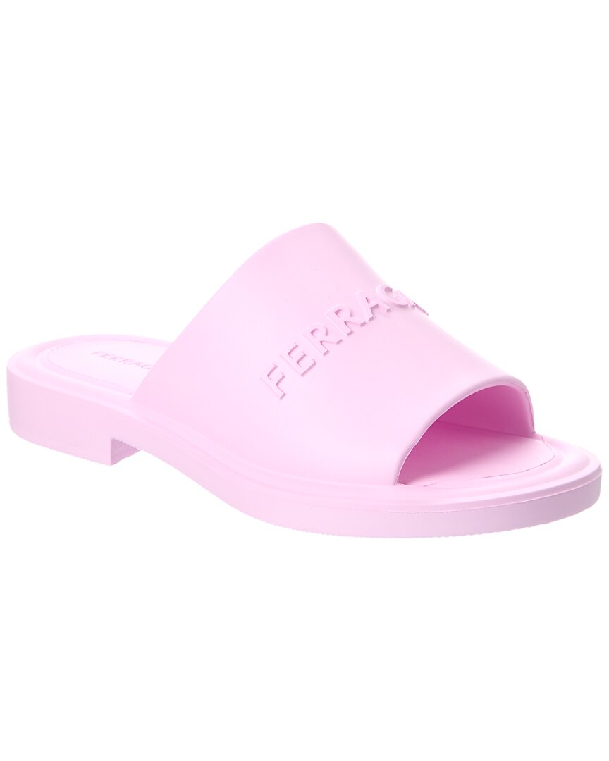 Shop Ferragamo Giuneva 3d Logo Rubber Sandal In Pink