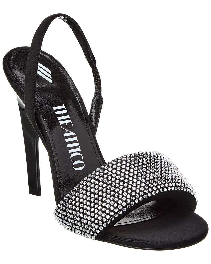Attico Rem 105mm Crystal-embellished Sandals In Black