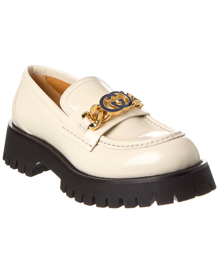 Shop Gucci Gg Leather Loafer In White