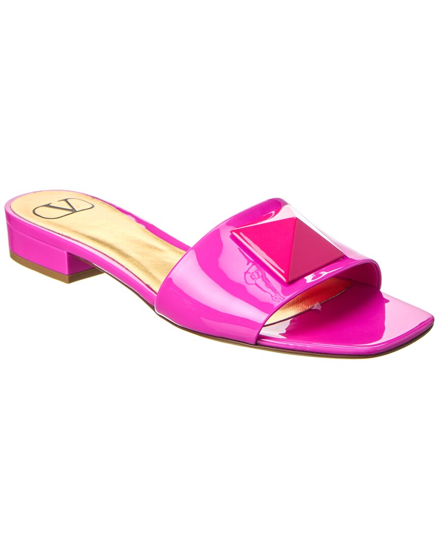 Valentino Maxi Stud Patent Sandal In Pink