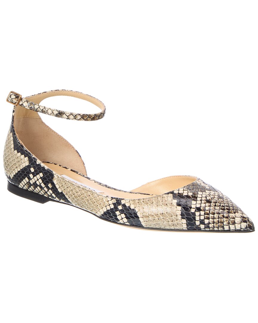 Jimmy Choo Leather Flat In Gray