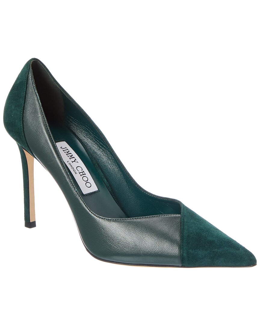 Jimmy Choo Suede Pump In Green