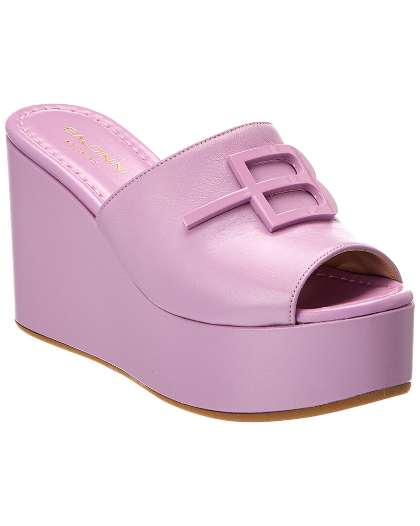 Baldini Leather Sandal In Purple
