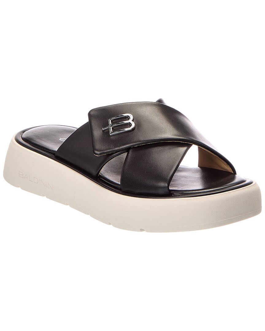 Baldini Leather Sandal In Black