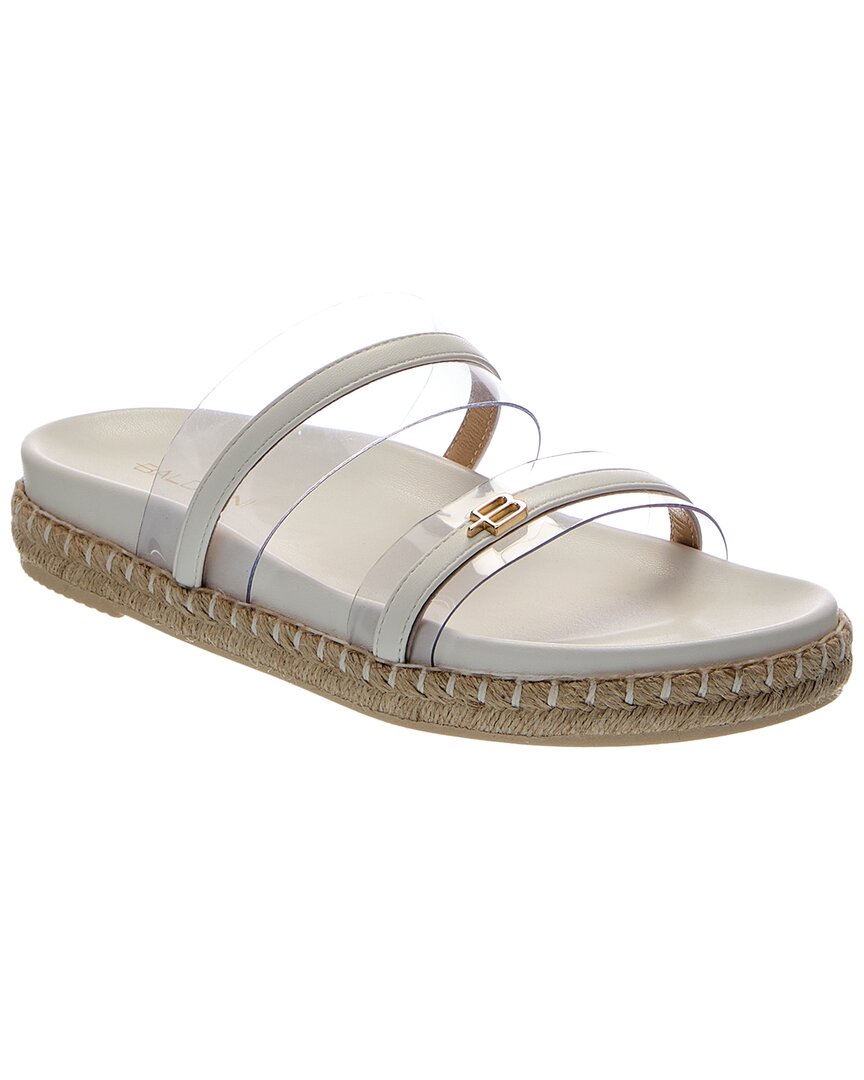 Baldini Leather & Vinyl Sandal In White