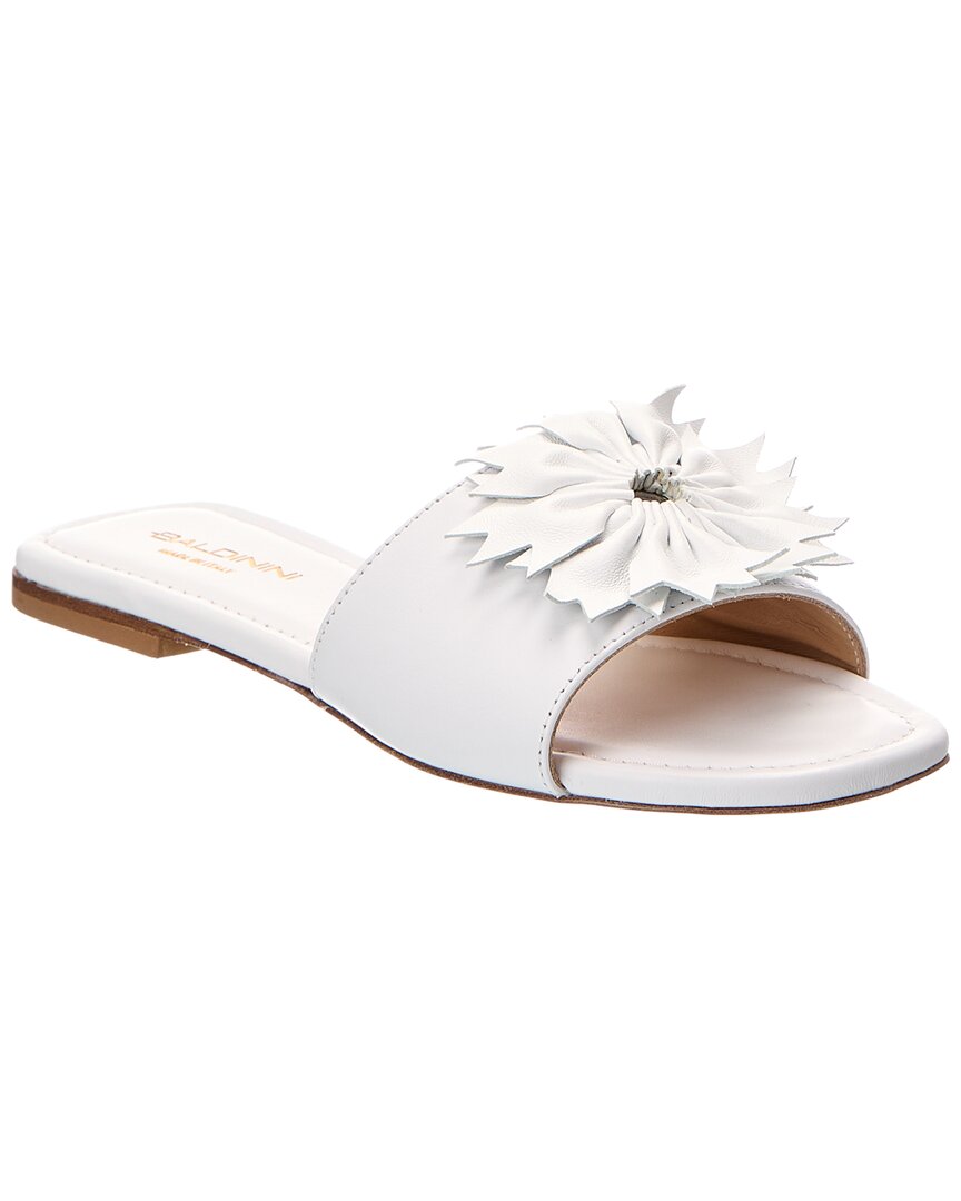 Baldini Leather Sandal In White