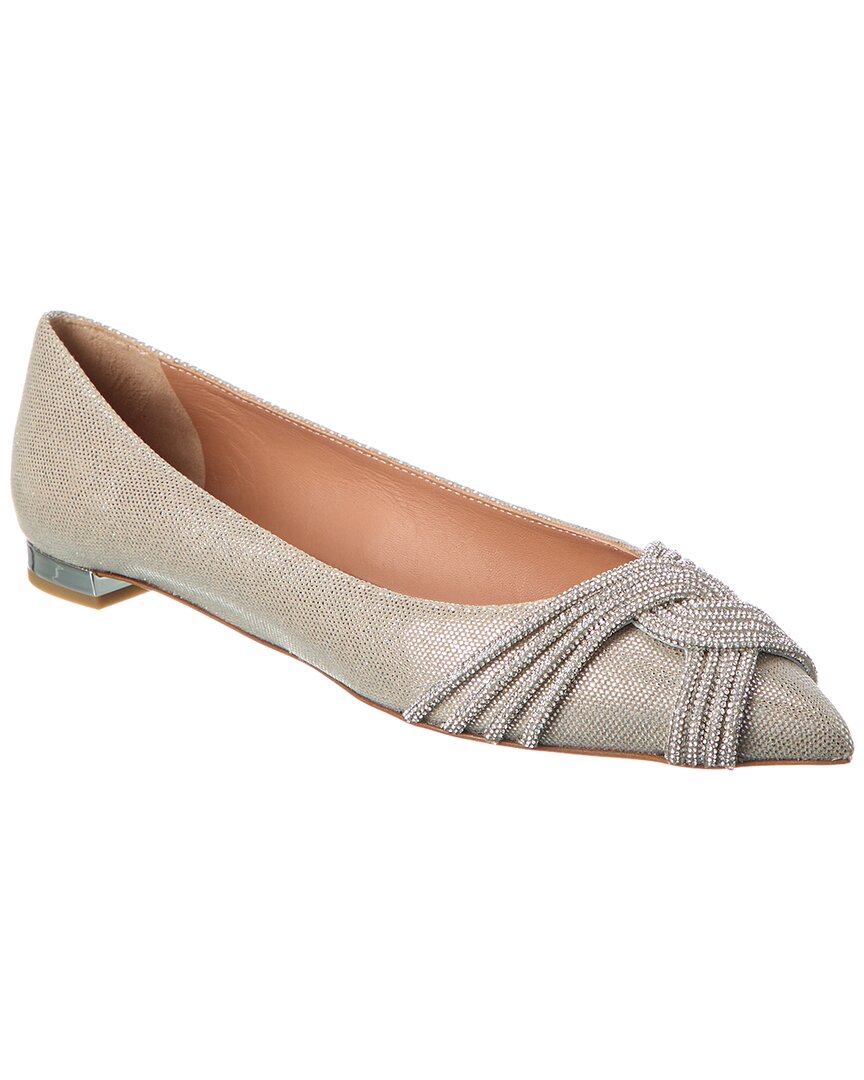 Aquazzura Gatsby Crystal-embellished Ballerina Shoes In Silver