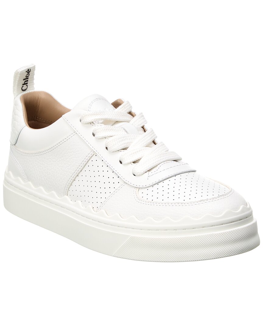 Shop Chloé Lauren Leather Sneaker In White