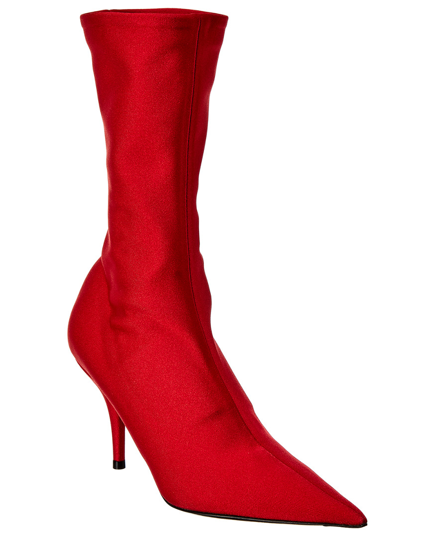 Balenciaga Knife Stretch Knit Bootie In Red