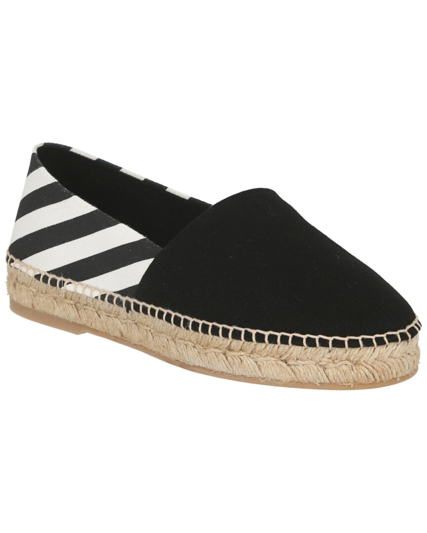 Off-white Off White Striped Espadrillas In Black