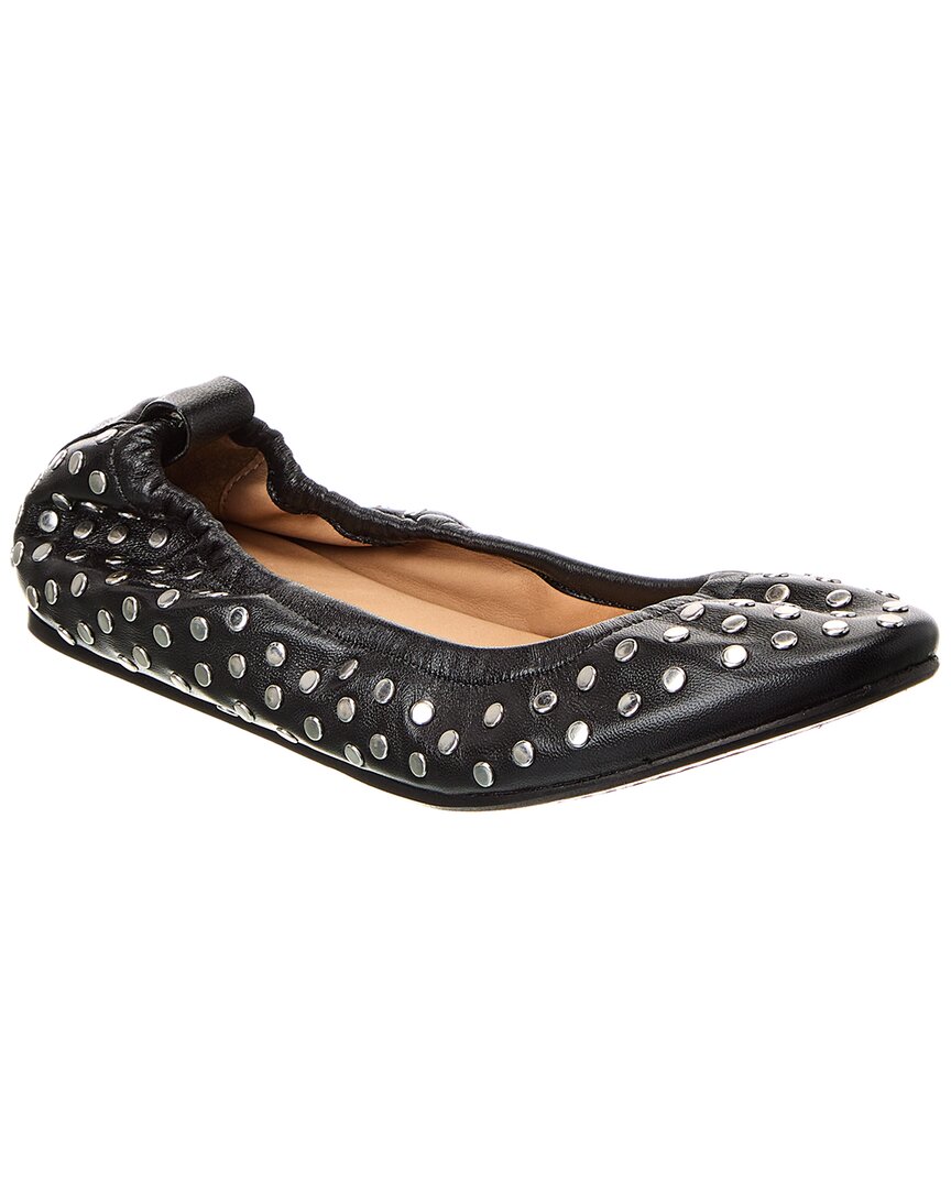 Shop Isabel Marant Belna Leather Ballet Flat In Black