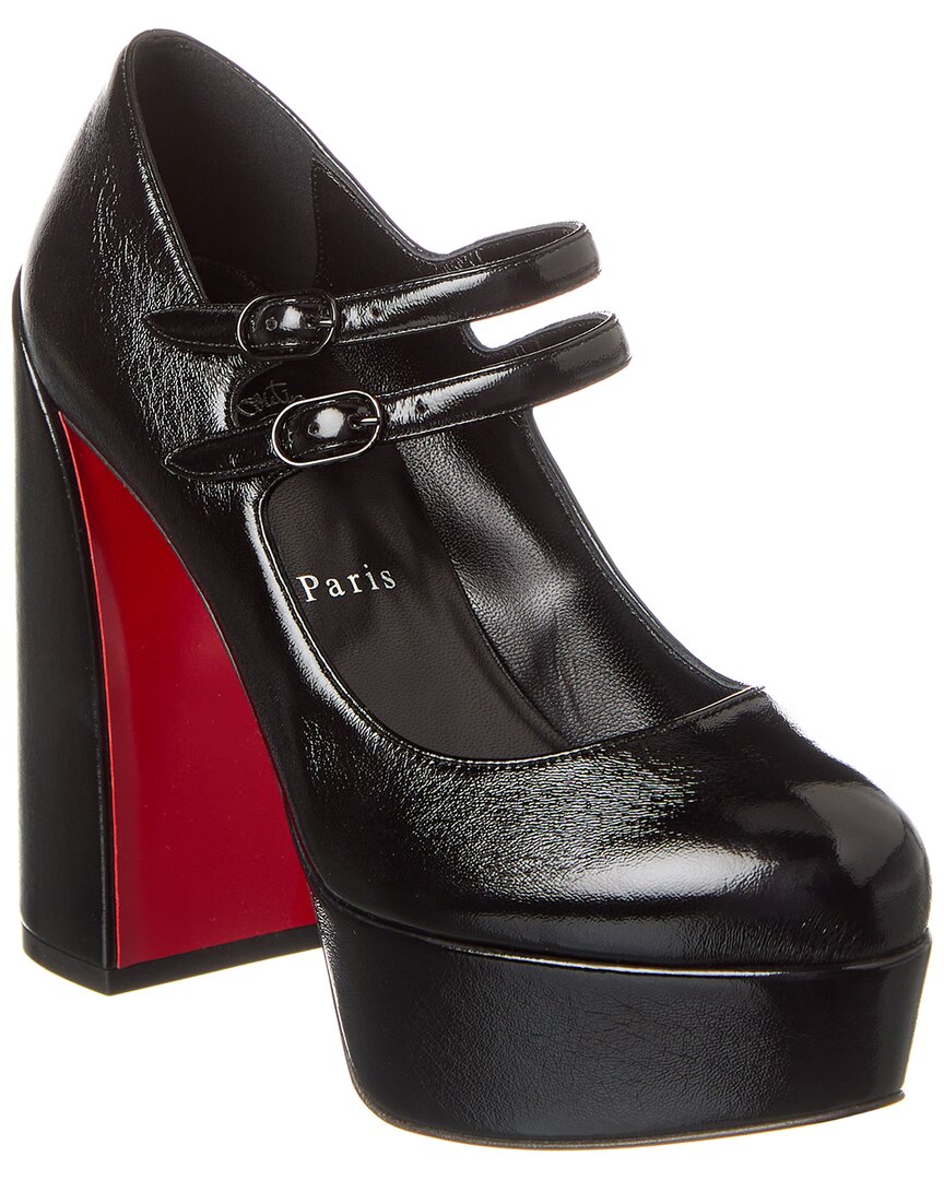 Christian Louboutin Movida Jane 130 Leather Platform Pump In Black