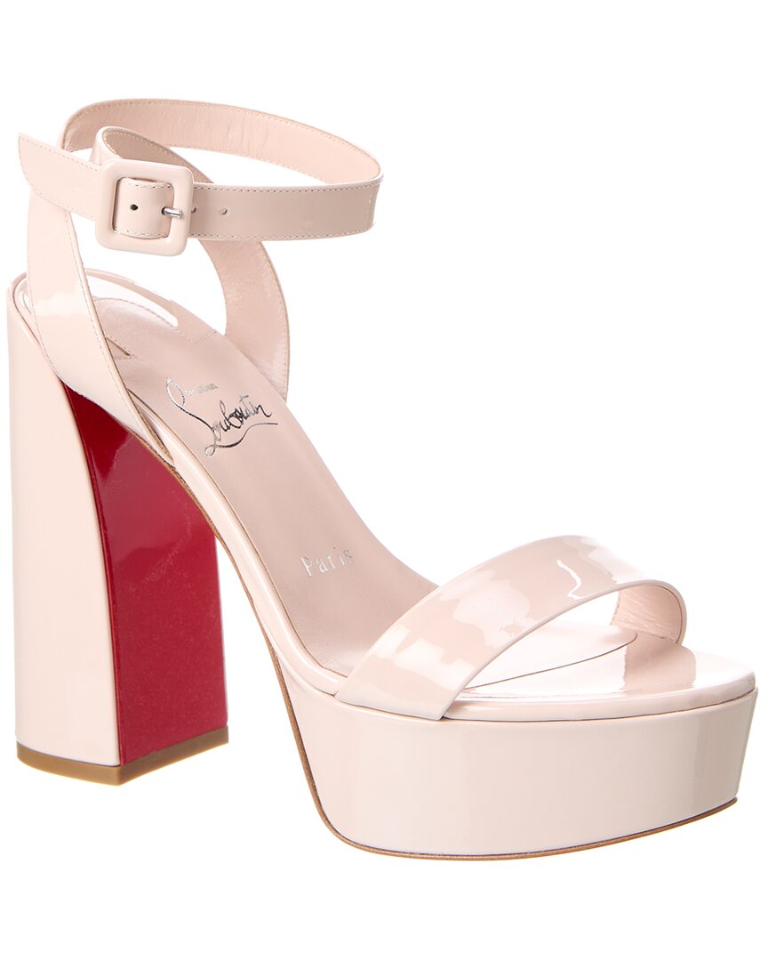 Christian Louboutin Movida Sabina 130 Patent Platform Sandal In Pink