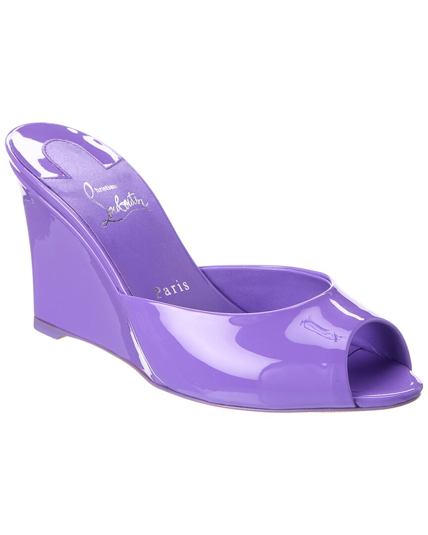Shop Christian Louboutin Me Dolly Zeppa 85 Patent Wedge Sandal In Purple