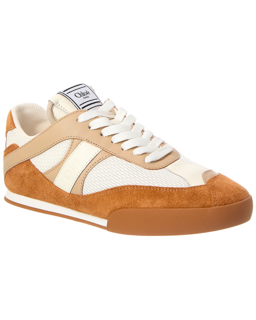Chloé Kick Leather Sneaker In Brown